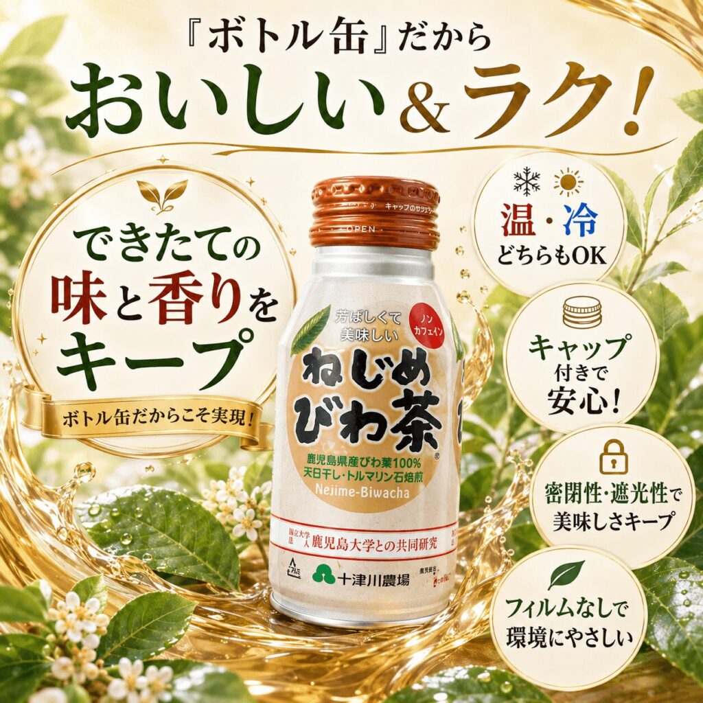 お得な定期コース│ねじめびわ茶ボトル缶（290ml×24本入）
